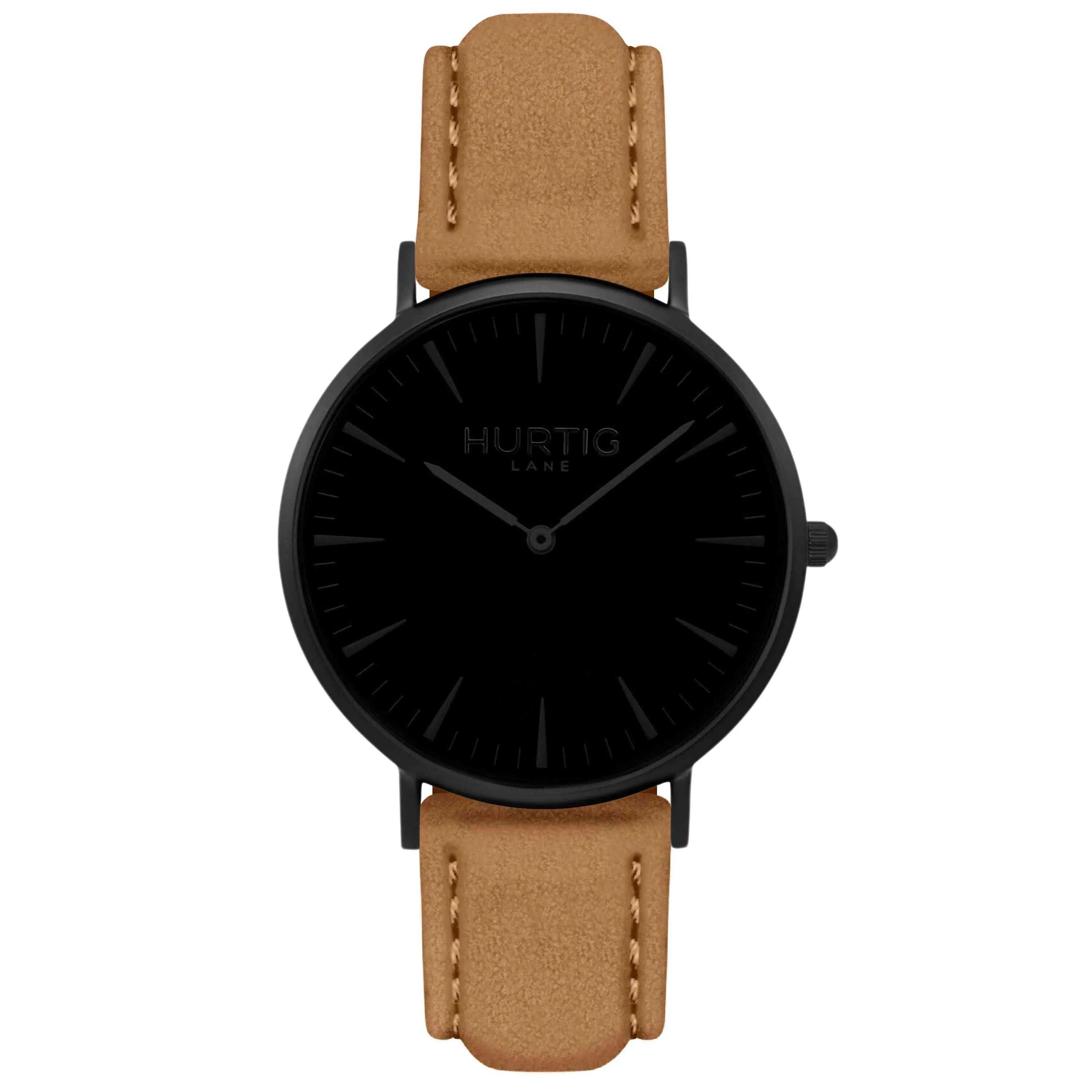 Hymnal Vegan Suede Watch All Black & Duck Egg