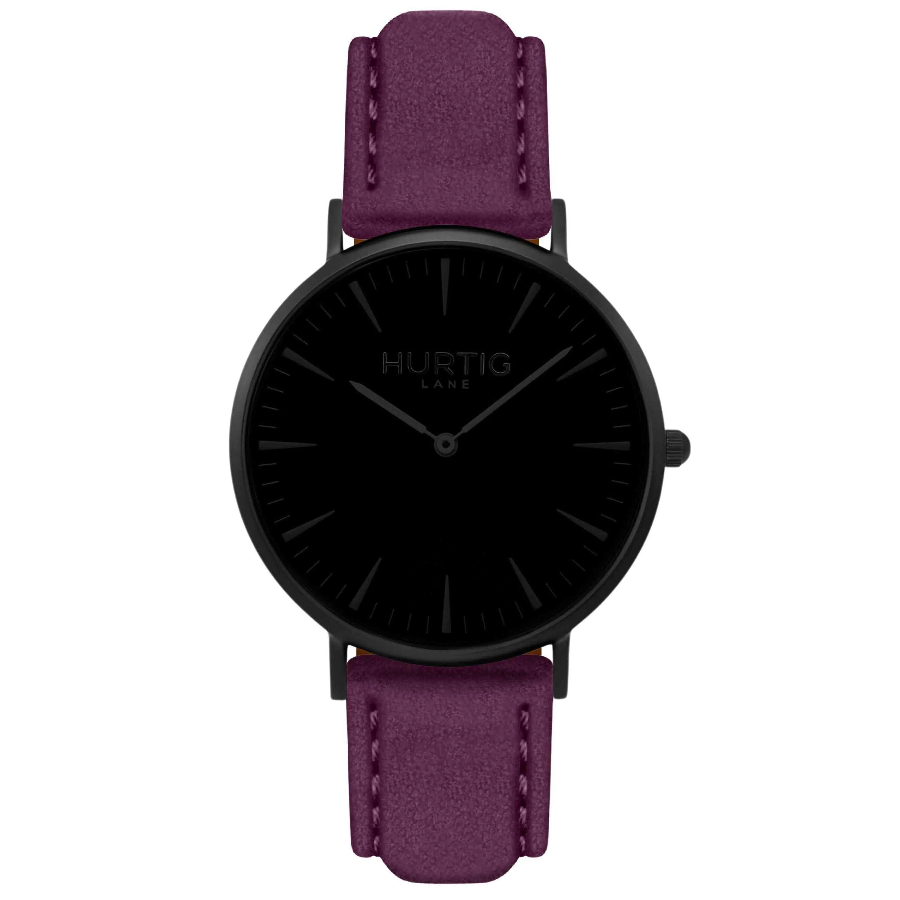 Hymnal Vegan Suede Watch All Black & Mustard