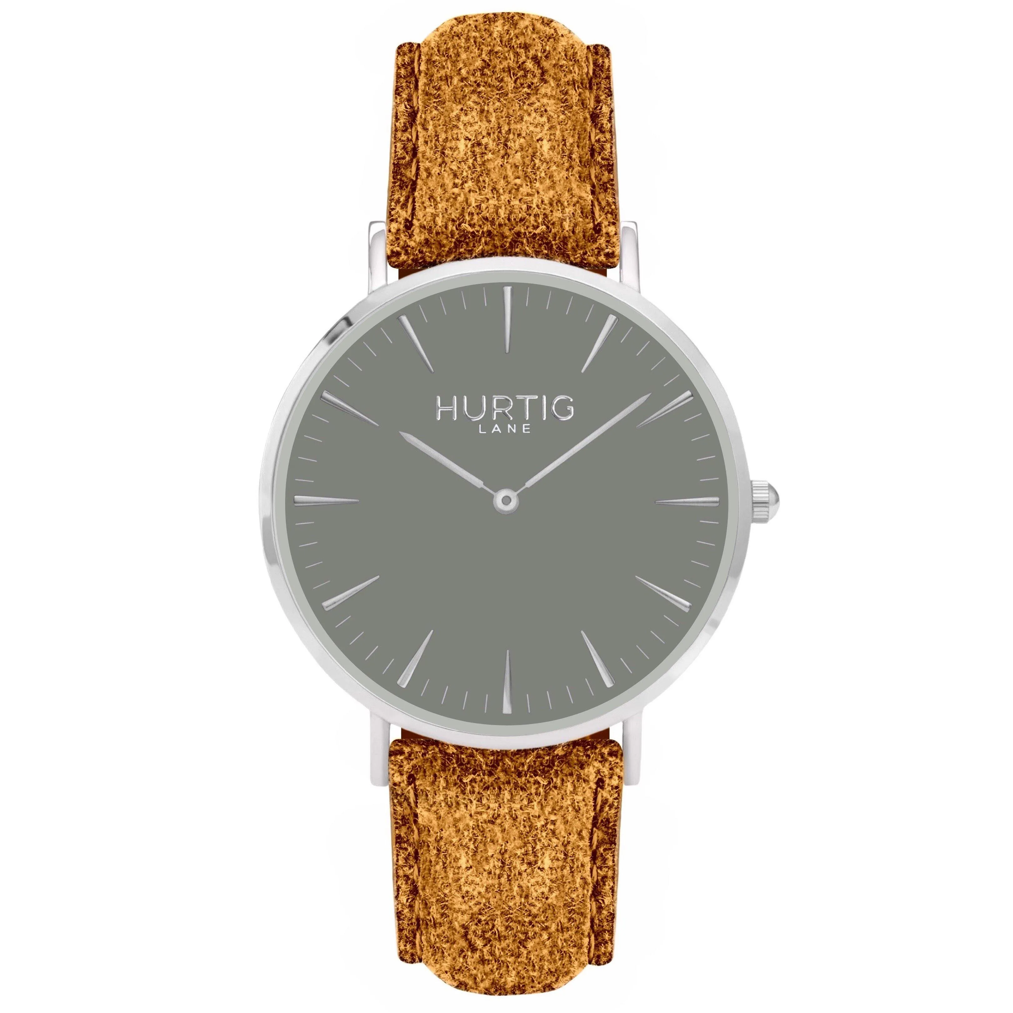 Hymnal Vegan Suede Watch Silver, Grey & Duck Egg