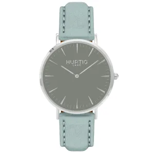 Hymnal Vegan Suede Watch Silver, Grey & Duck Egg