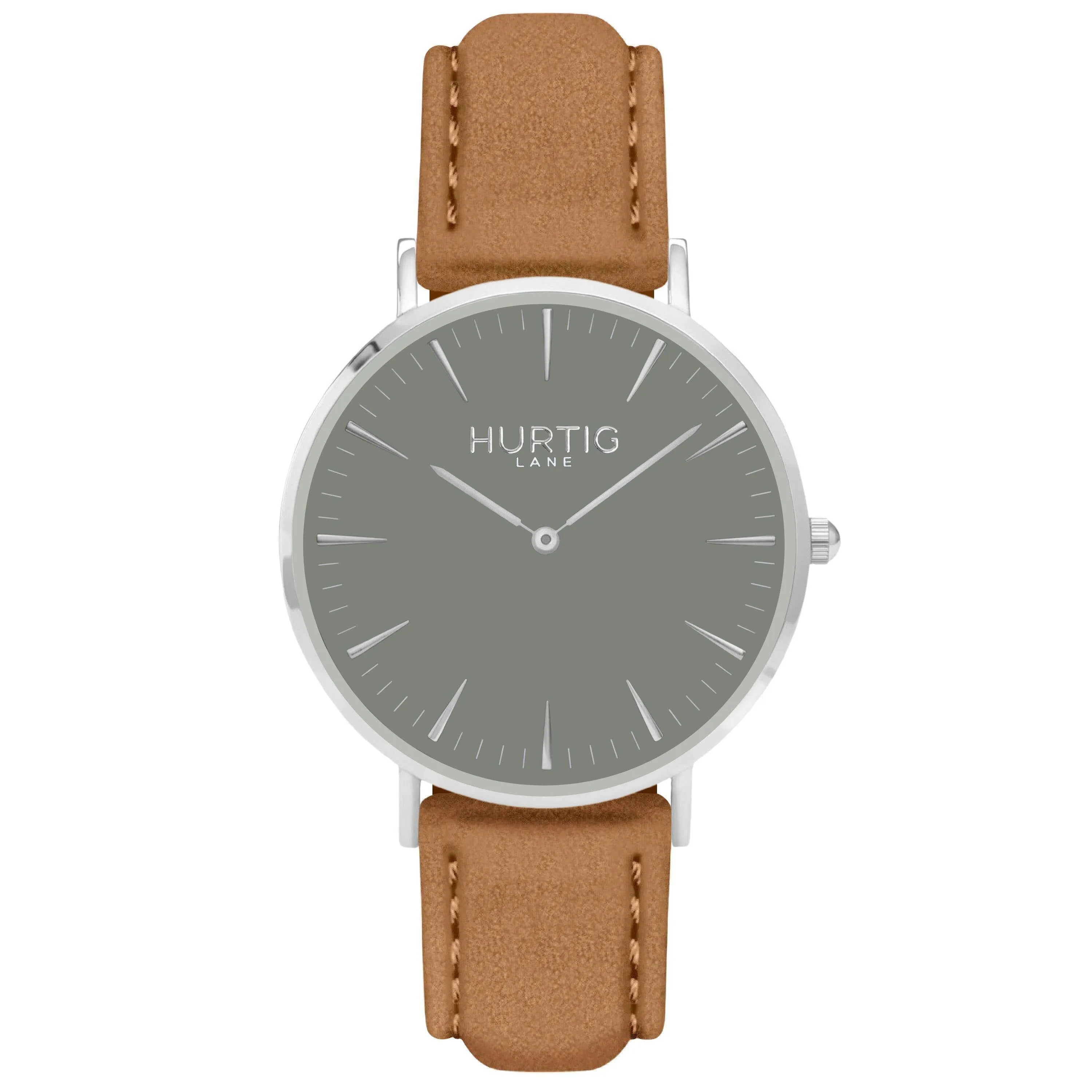 Hymnal Vegan Suede Watch Silver, Grey & Duck Egg