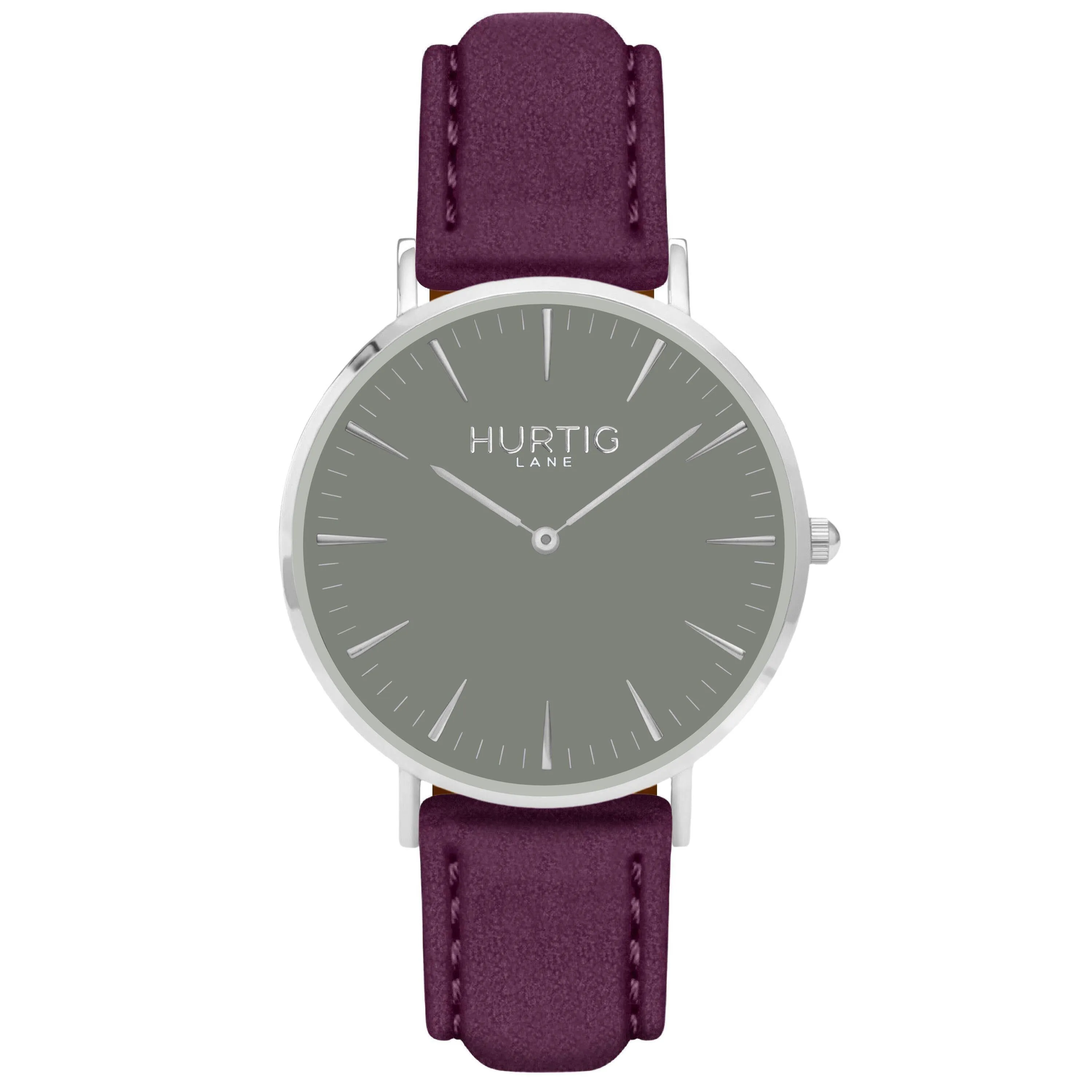 Hymnal Vegan Suede Watch Silver, Grey & Duck Egg