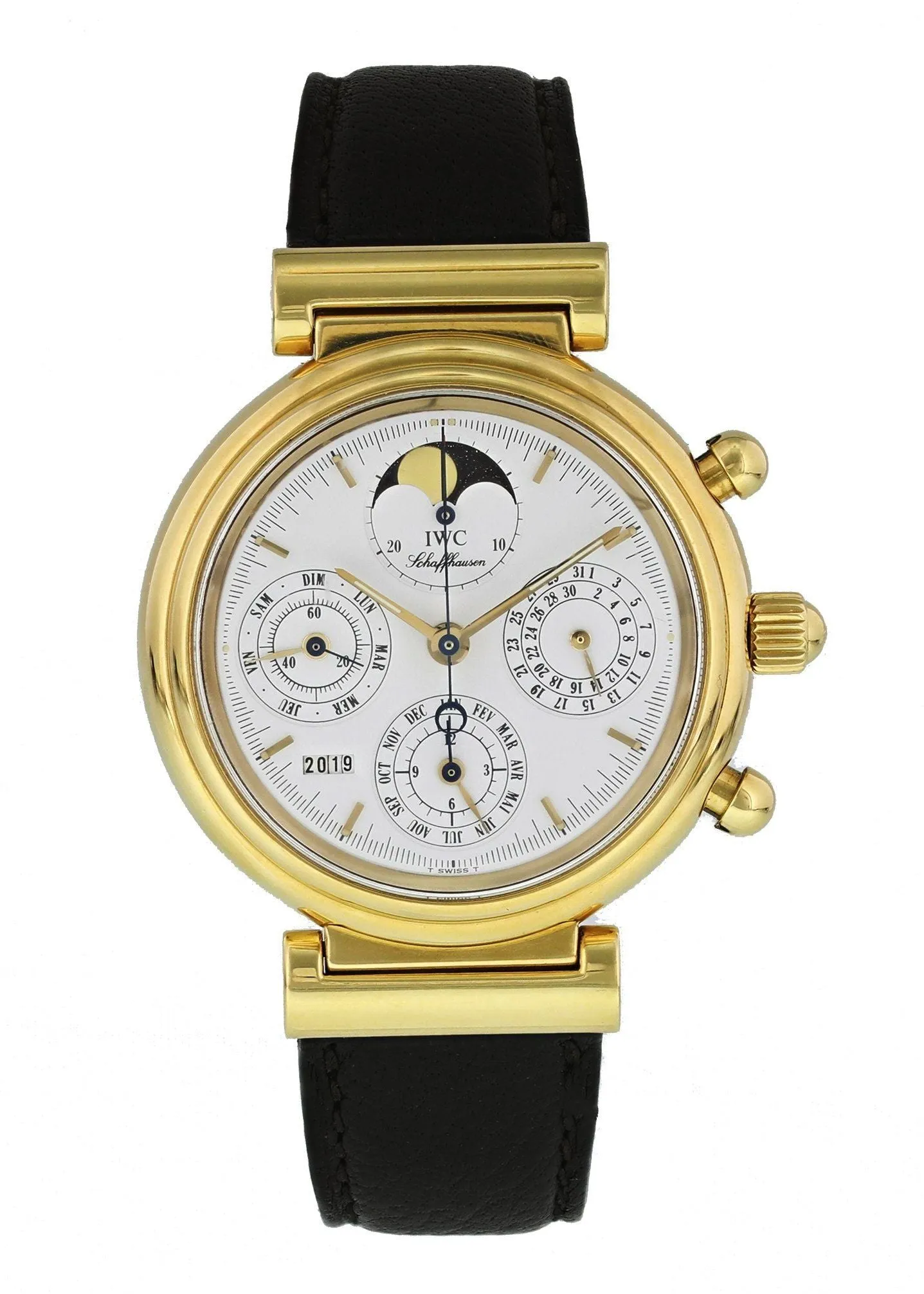 IWC Da Vinci Perpetual French IW3750 Yellow Gold Chronograph Watch