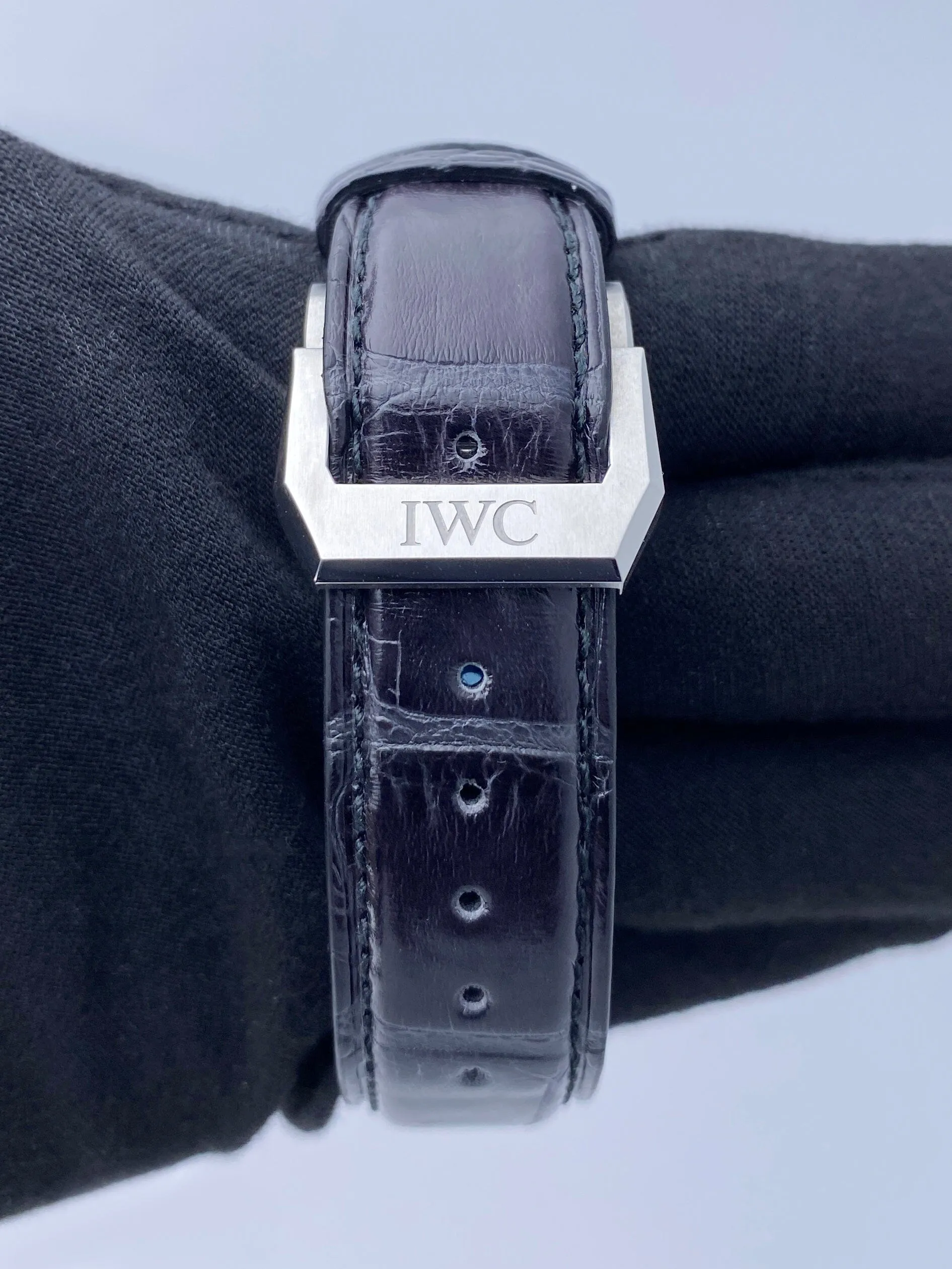 IWC Portuguese Chronograph IW371447 Black Dial Mens Watch Box Papers