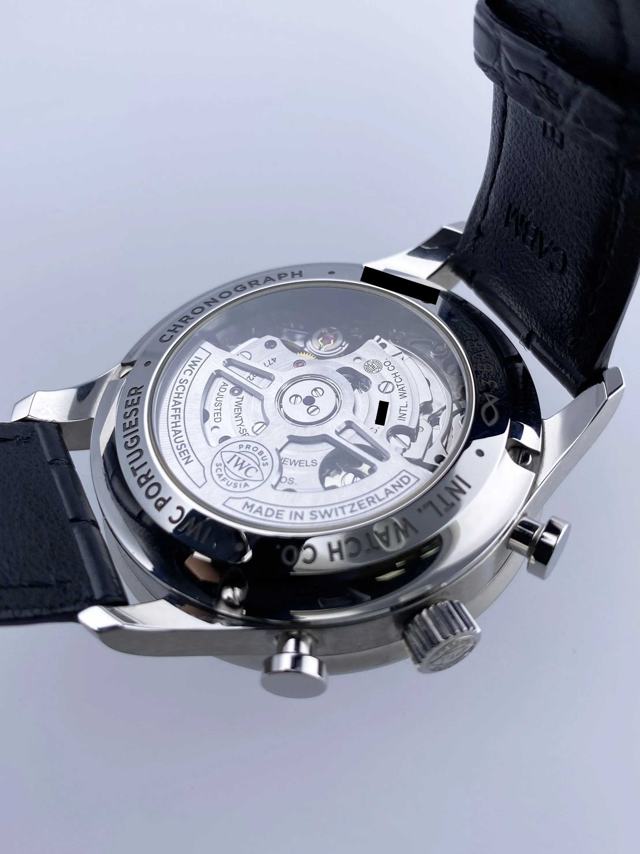 IWC Portuguese Chronograph IW371616 Red Dial Mens Watch Box Papers