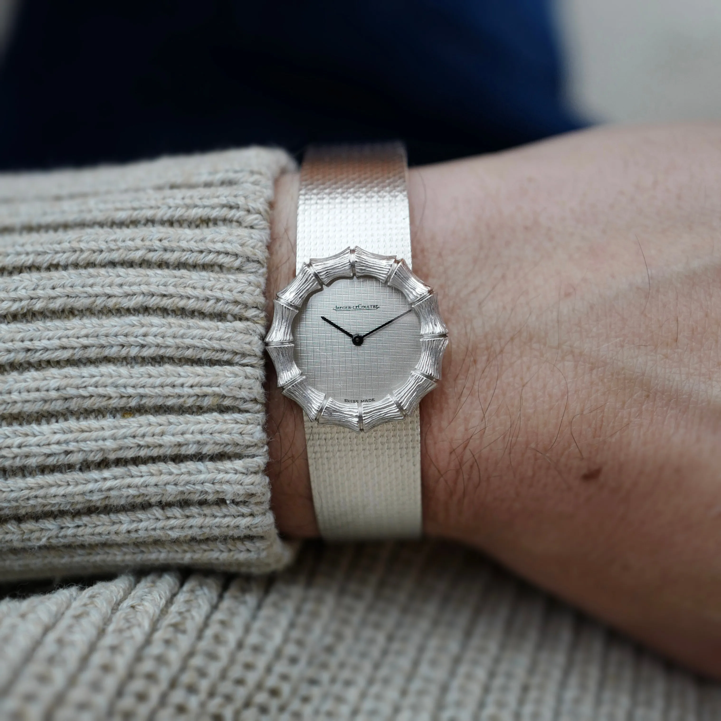 Jaeger Lecoultre White Gold Bamboo Watch
