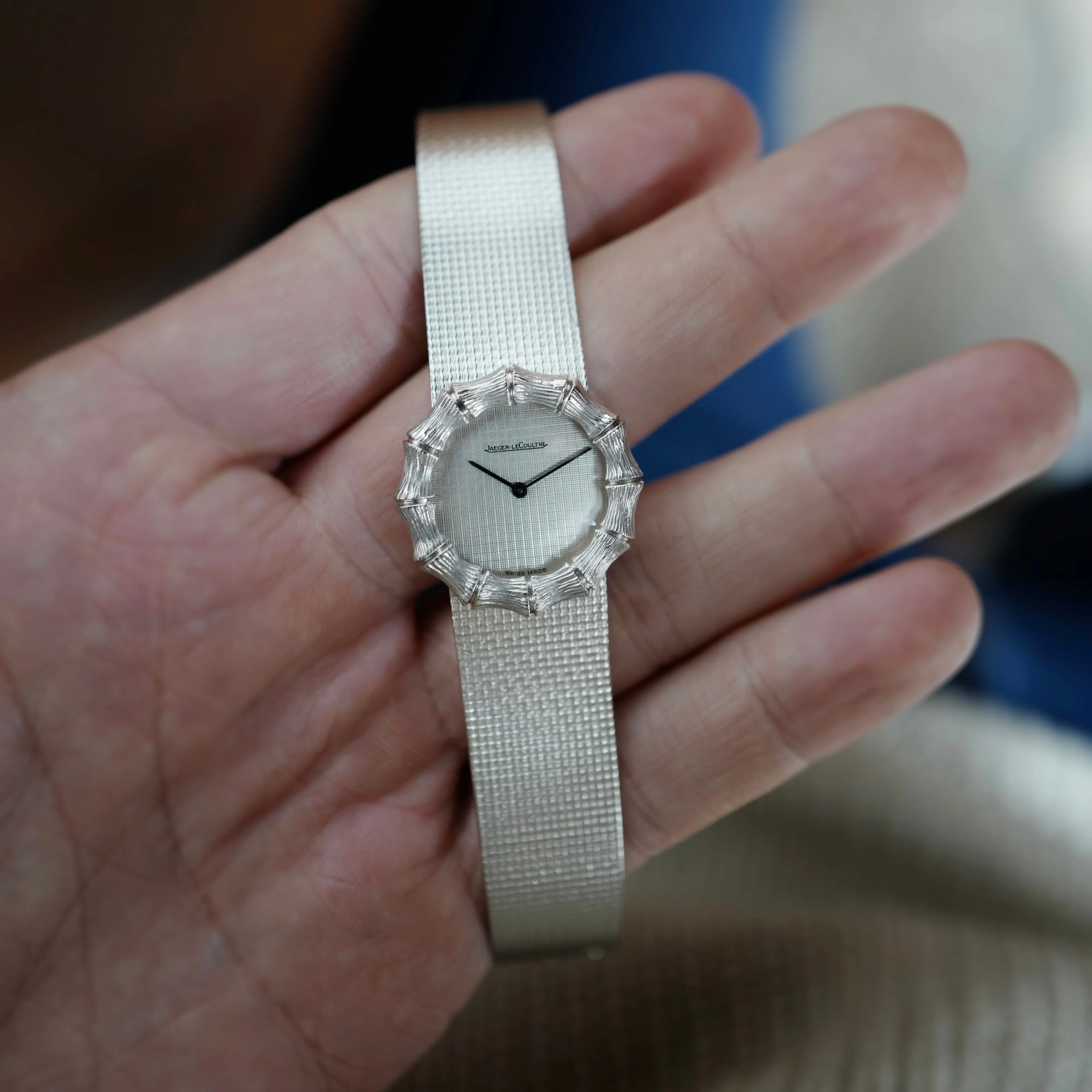 Jaeger Lecoultre White Gold Bamboo Watch