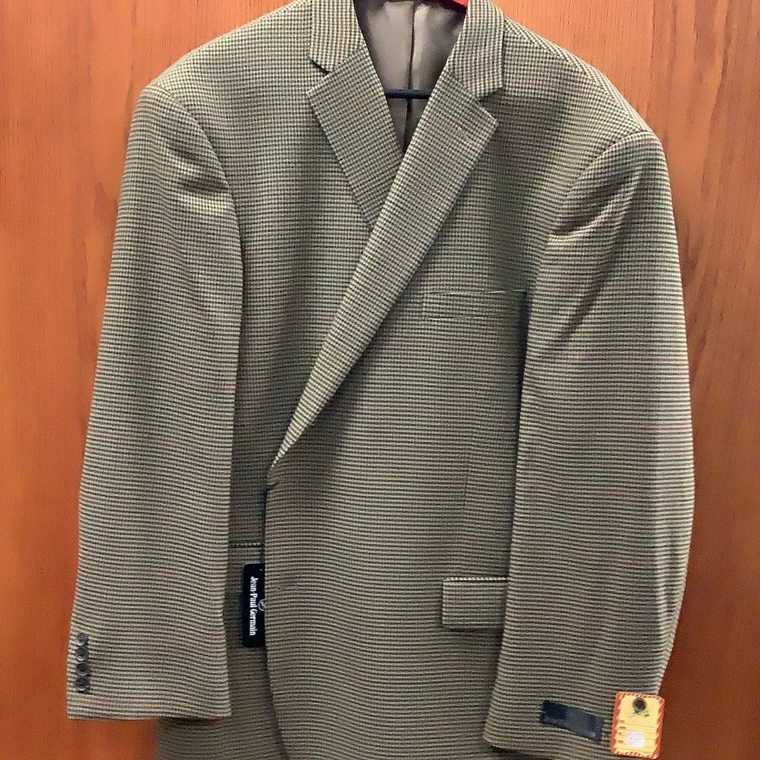 Jean-Paul Germain Tan Multi Color Check Sport Coat Reg Fit