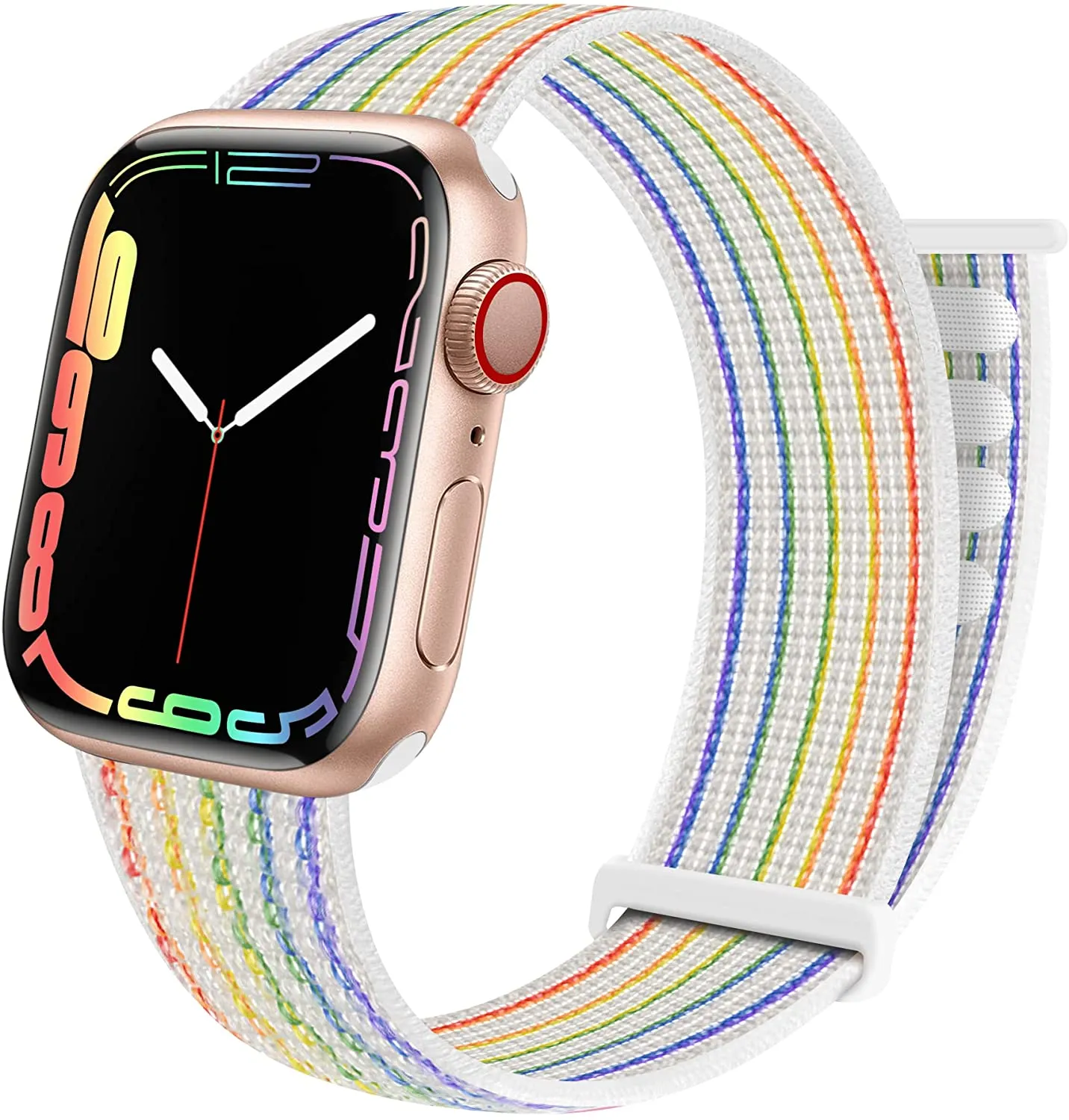 JuQBanke Sport Loop Band Compatible with Apple Watch Band 38mm 40mm 41mm 42mm 44mm 45mm iWatch Series 7 6 5 SE 4 3 2 1 Strap Nylon Weave Women Men Stretchy Elastic Braided Replace Wristband Breathable