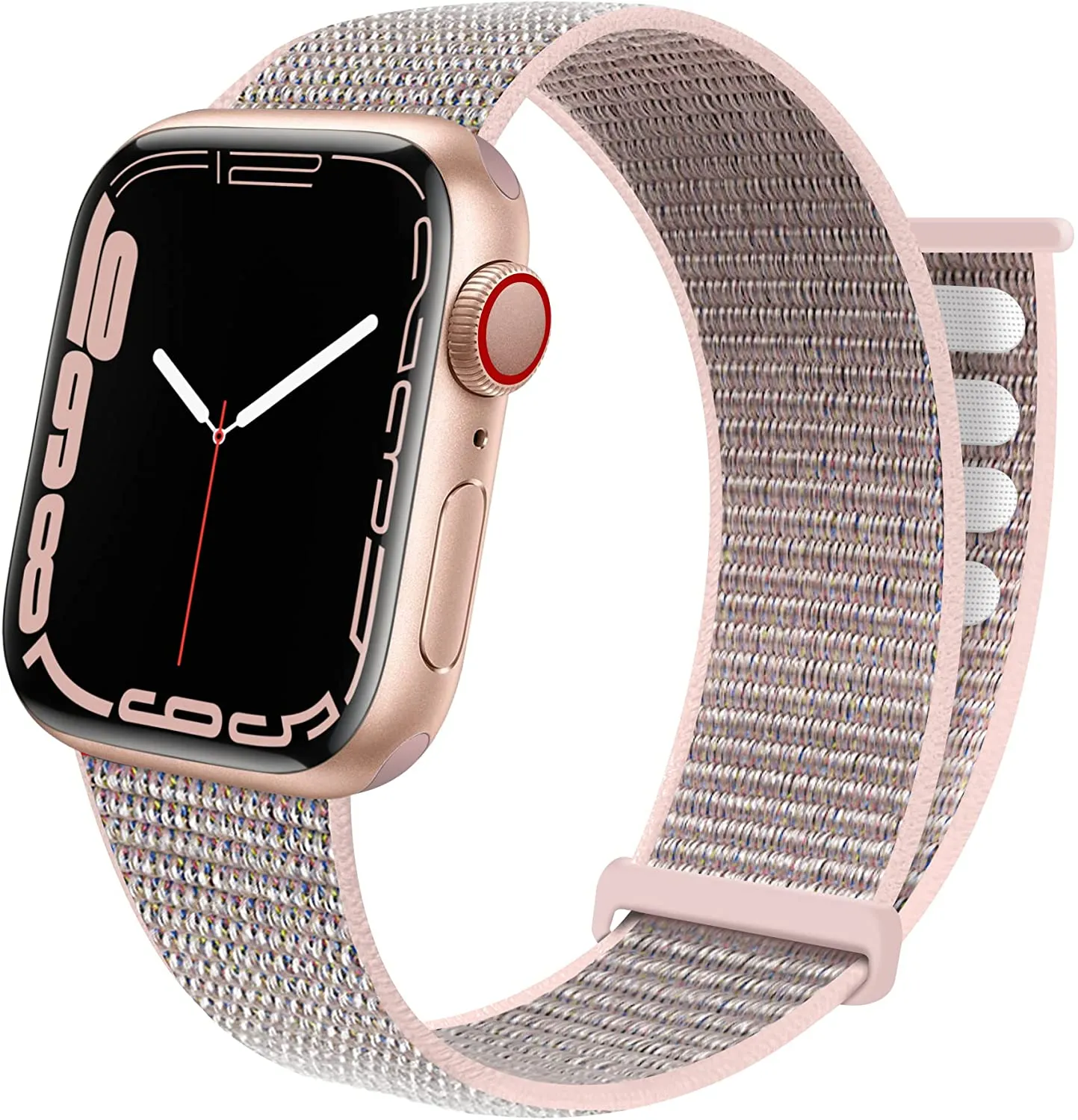 JuQBanke Sport Loop Band Compatible with Apple Watch Band 38mm 40mm 41mm 42mm 44mm 45mm iWatch Series 7 6 5 SE 4 3 2 1 Strap Nylon Weave Women Men Stretchy Elastic Braided Replace Wristband Breathable