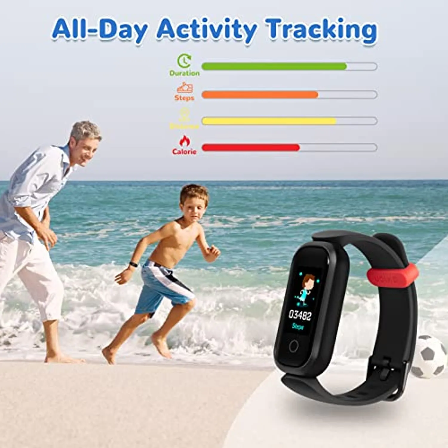 Kids Fitness Tracker, ONIOU IP68 Waterproof Activity Tracker for Kids with Heart Rate Monitor, Sleep Tracker, Alarm Clock, Pedometer Watch Kids Fitness Watch for Boys Girls Ages 5-12