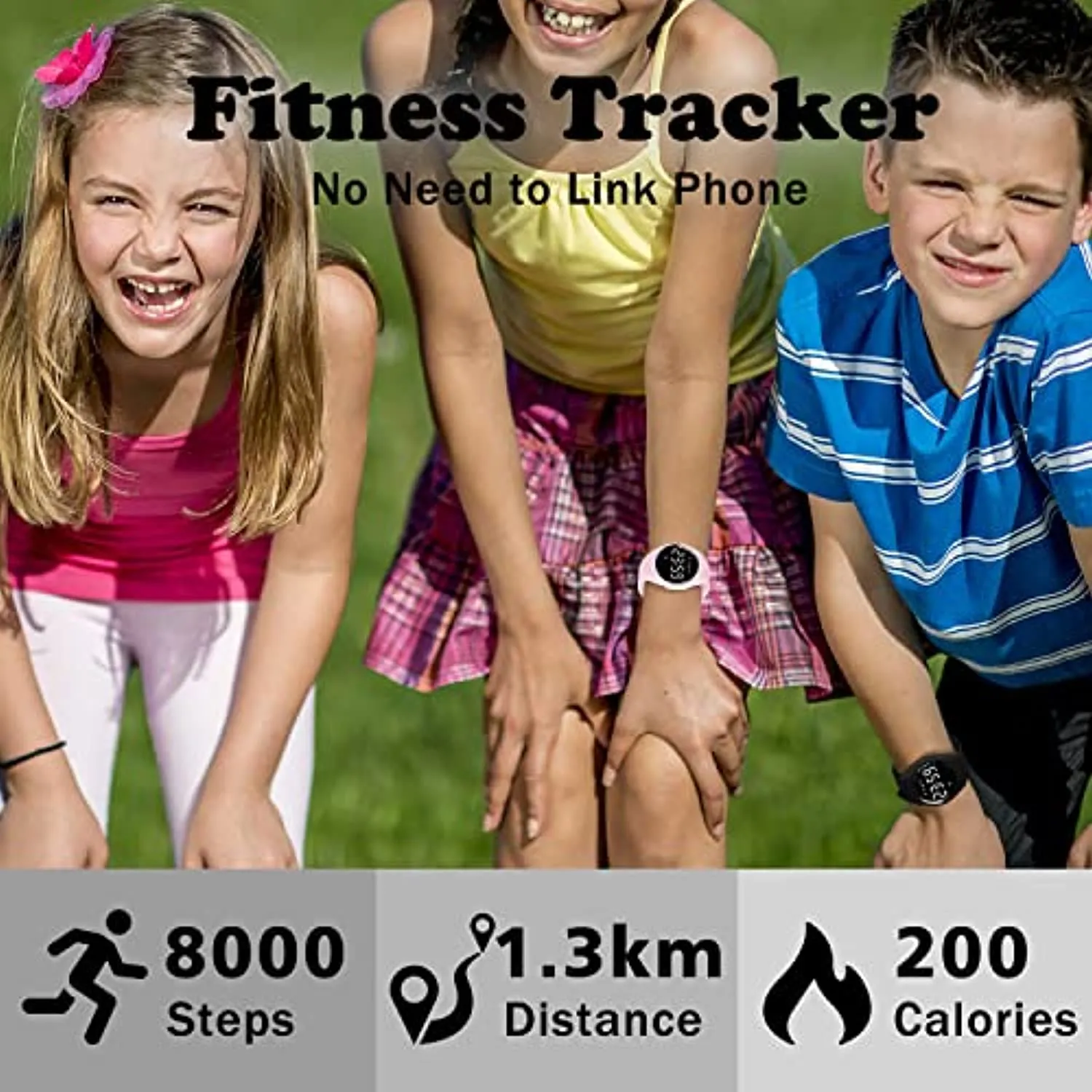 Kids Fitness Tracker Watch, Digital Activity Tracker Watch for Kids Ages 3-12, Non-Bluetooth, Alarm/Calorie/Pedometer Count Steps Wrist Watch for Kids