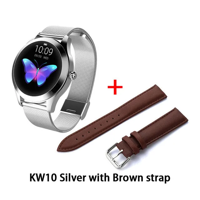 KW10 IP68 Waterproof Smart Watch Women Lovely Bracelet Heart Rate Monitor Sleep Monitoring Smartwatch Connect IOS Android PK S3