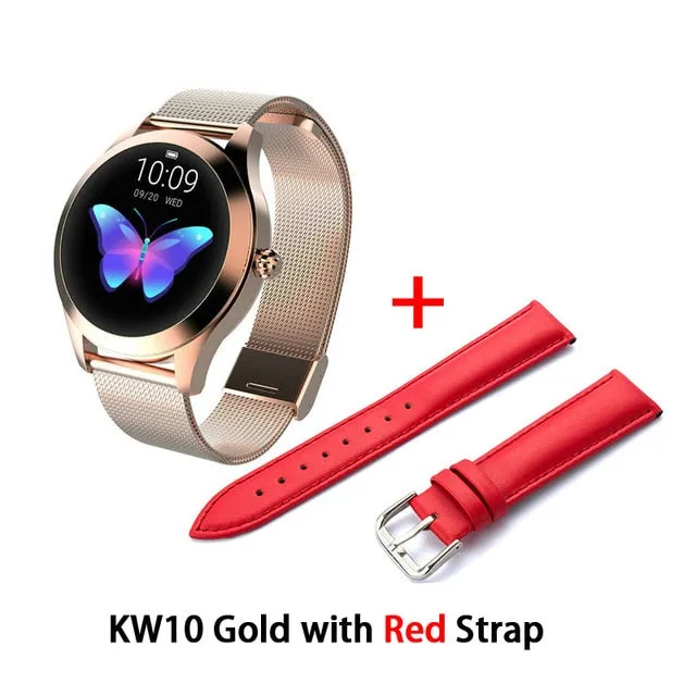 KW10 IP68 Waterproof Smart Watch Women Lovely Bracelet Heart Rate Monitor Sleep Monitoring Smartwatch Connect IOS Android PK S3