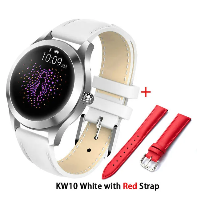 KW10 IP68 Waterproof Smart Watch Women Lovely Bracelet Heart Rate Monitor Sleep Monitoring Smartwatch Connect IOS Android PK S3