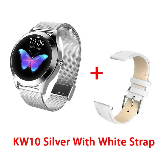 KW10 IP68 Waterproof Smart Watch Women Lovely Bracelet Heart Rate Monitor Sleep Monitoring Smartwatch Connect IOS Android PK S3