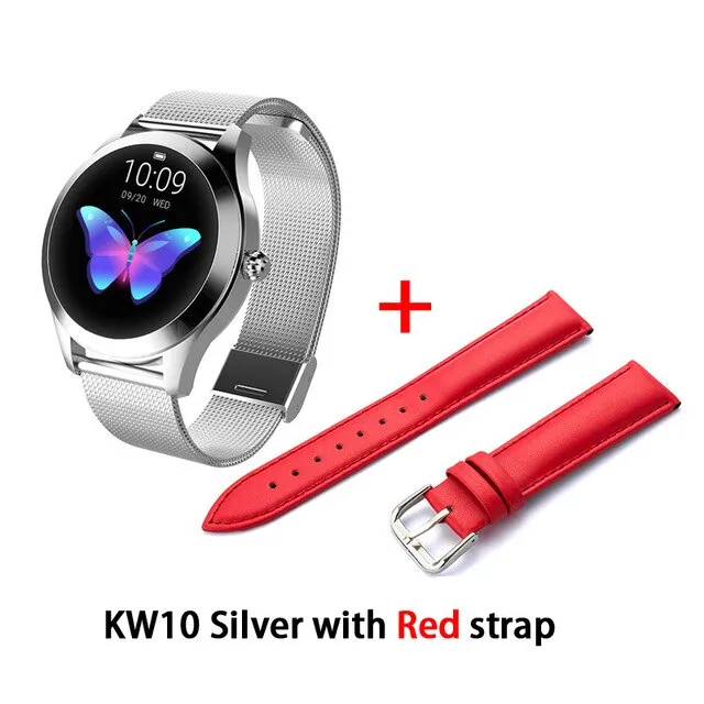KW10 IP68 Waterproof Smart Watch Women Lovely Bracelet Heart Rate Monitor Sleep Monitoring Smartwatch Connect IOS Android PK S3