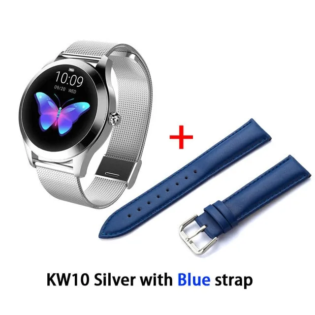 KW10 IP68 Waterproof Smart Watch Women Lovely Bracelet Heart Rate Monitor Sleep Monitoring Smartwatch Connect IOS Android PK S3