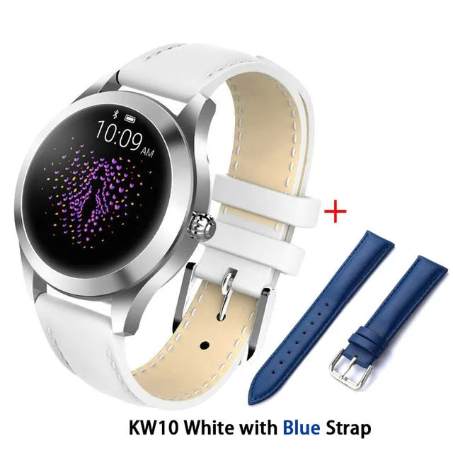 KW10 IP68 Waterproof Smart Watch Women Lovely Bracelet Heart Rate Monitor Sleep Monitoring Smartwatch Connect IOS Android PK S3