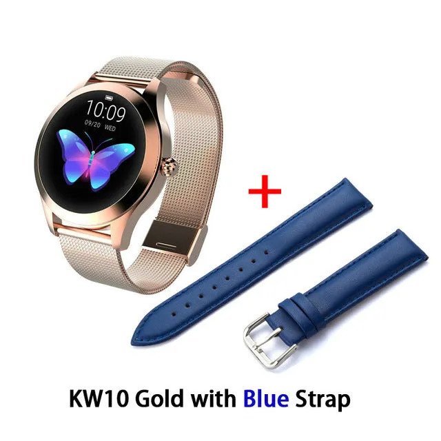 KW10 IP68 Waterproof Smart Watch Women Lovely Bracelet Heart Rate Monitor Sleep Monitoring Smartwatch Connect IOS Android PK S3