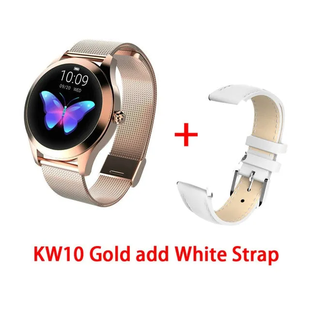 KW10 IP68 Waterproof Smart Watch Women Lovely Bracelet Heart Rate Monitor Sleep Monitoring Smartwatch Connect IOS Android PK S3