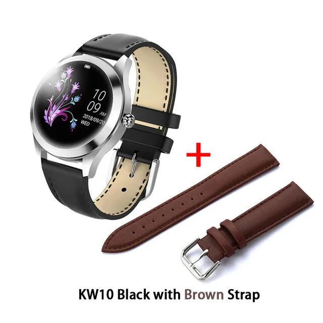 KW10 IP68 Waterproof Smart Watch Women Lovely Bracelet Heart Rate Monitor Sleep Monitoring Smartwatch Connect IOS Android PK S3