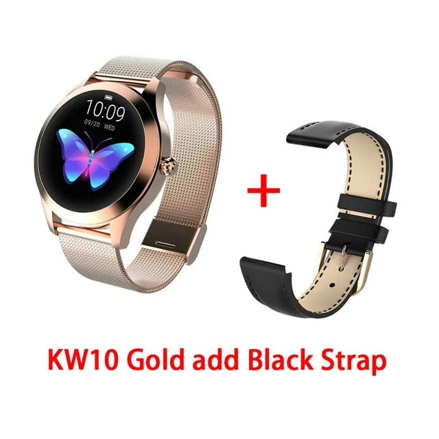 KW10 IP68 Waterproof Smart Watch Women Lovely Bracelet Heart Rate Monitor Sleep Monitoring Smartwatch Connect IOS Android PK S3