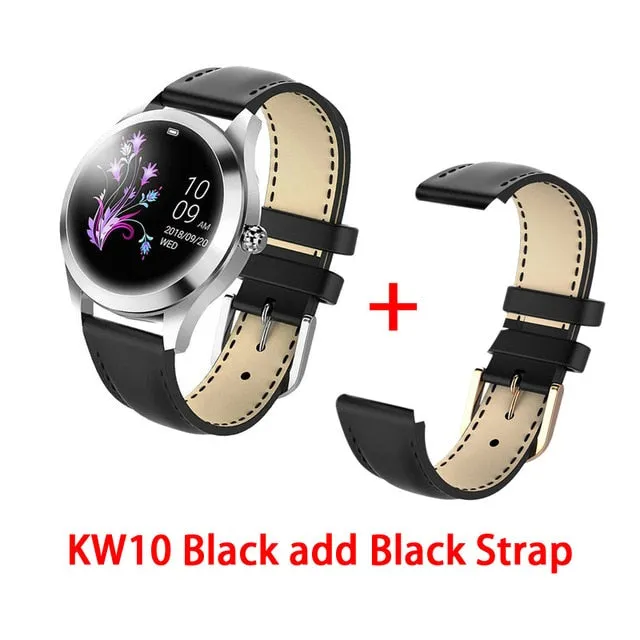KW10 IP68 Waterproof Smart Watch Women Lovely Bracelet Heart Rate Monitor Sleep Monitoring Smartwatch Connect IOS Android PK S3