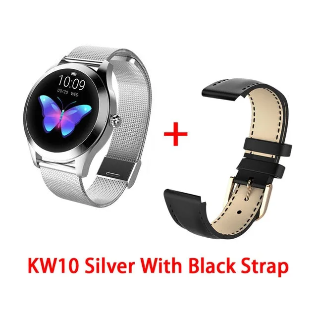 KW10 IP68 Waterproof Smart Watch Women Lovely Bracelet Heart Rate Monitor Sleep Monitoring Smartwatch Connect IOS Android PK S3