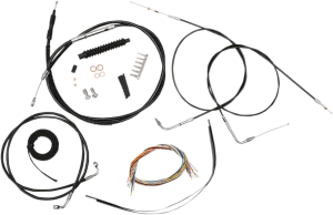 LA Choppers LA-8300KT2-19B Complete Handlebar Cable and Brake Line Kit - Black Vinyl/Stainless