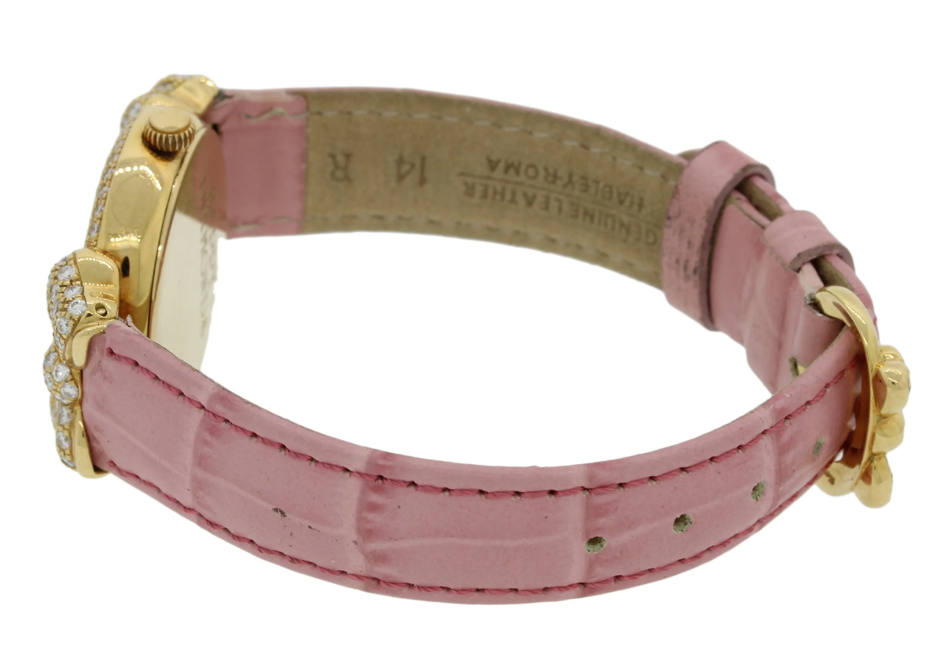 Ladies Chopard Happy 7 Floating Diamond 20/6556 18k Gold Bow Pink Watch B&P J8