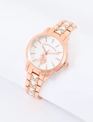 LADIES EMBELLISHED DECO ANALOG WATCH