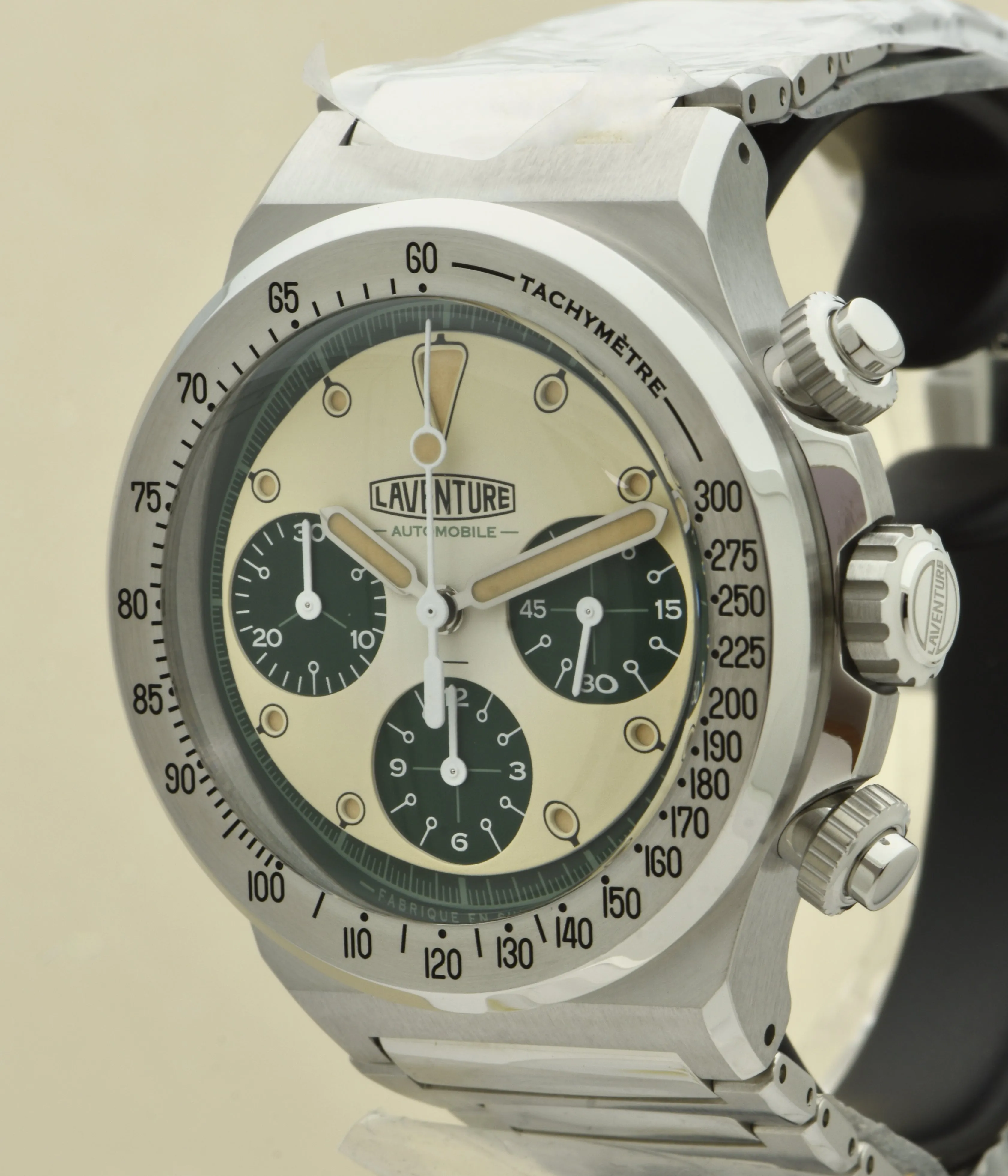 Laventure Automobile Chronograph, Steel/Cream