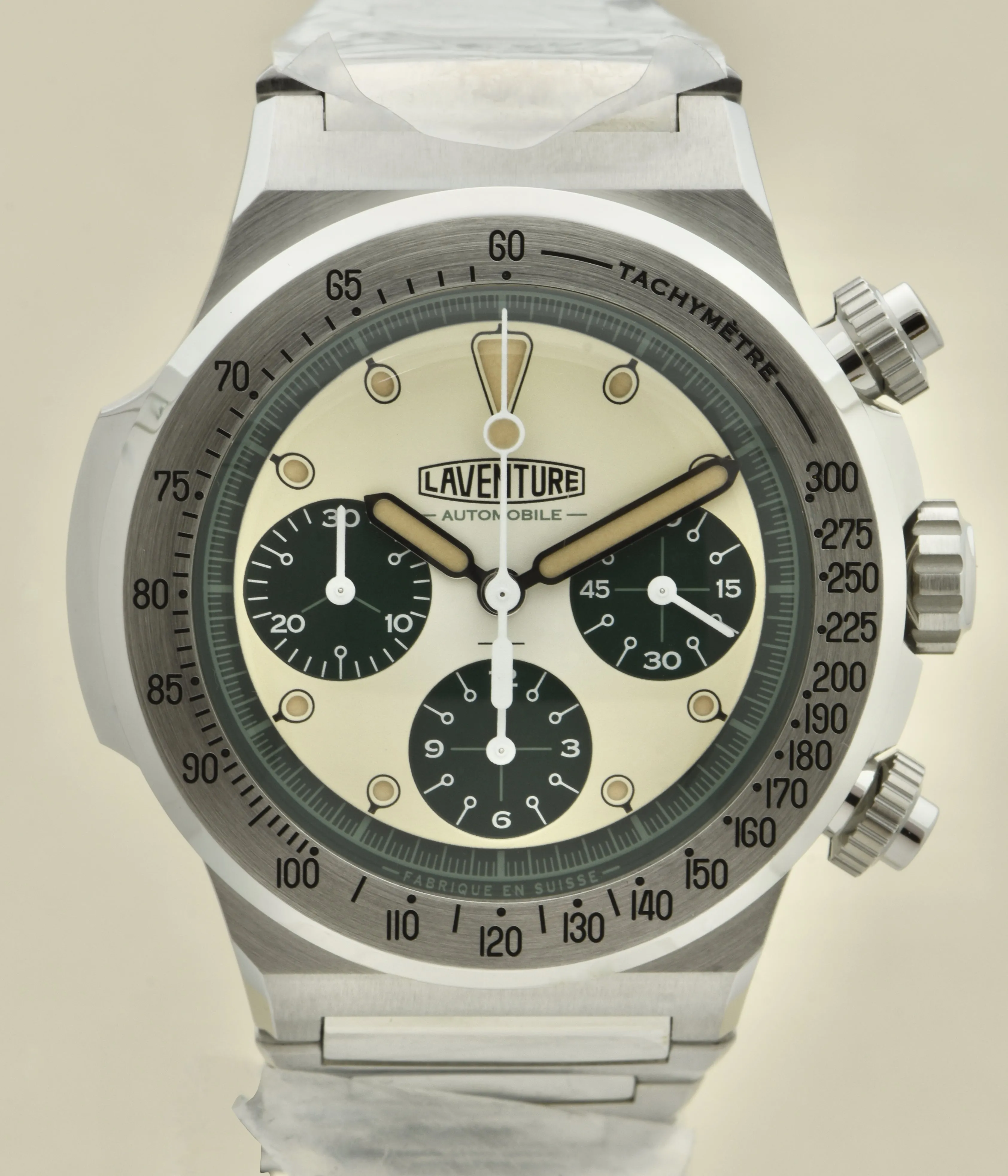 Laventure Automobile Chronograph, Steel/Cream
