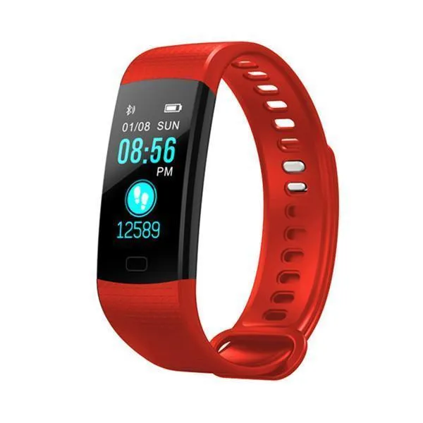LED Waterproof Heart Rate, Blood Pressure Pedometer for Android iOS Smartwatch