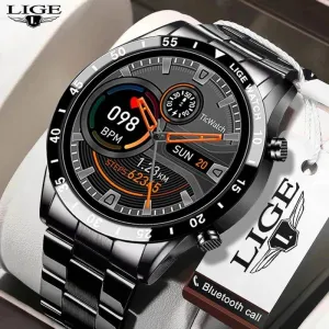 LIGE New Smart Watch Men Bluetooth Call Watch IP67 Waterproof Sports Fitness Bracelet For Android IOS Clock Men Smartwatch Box
