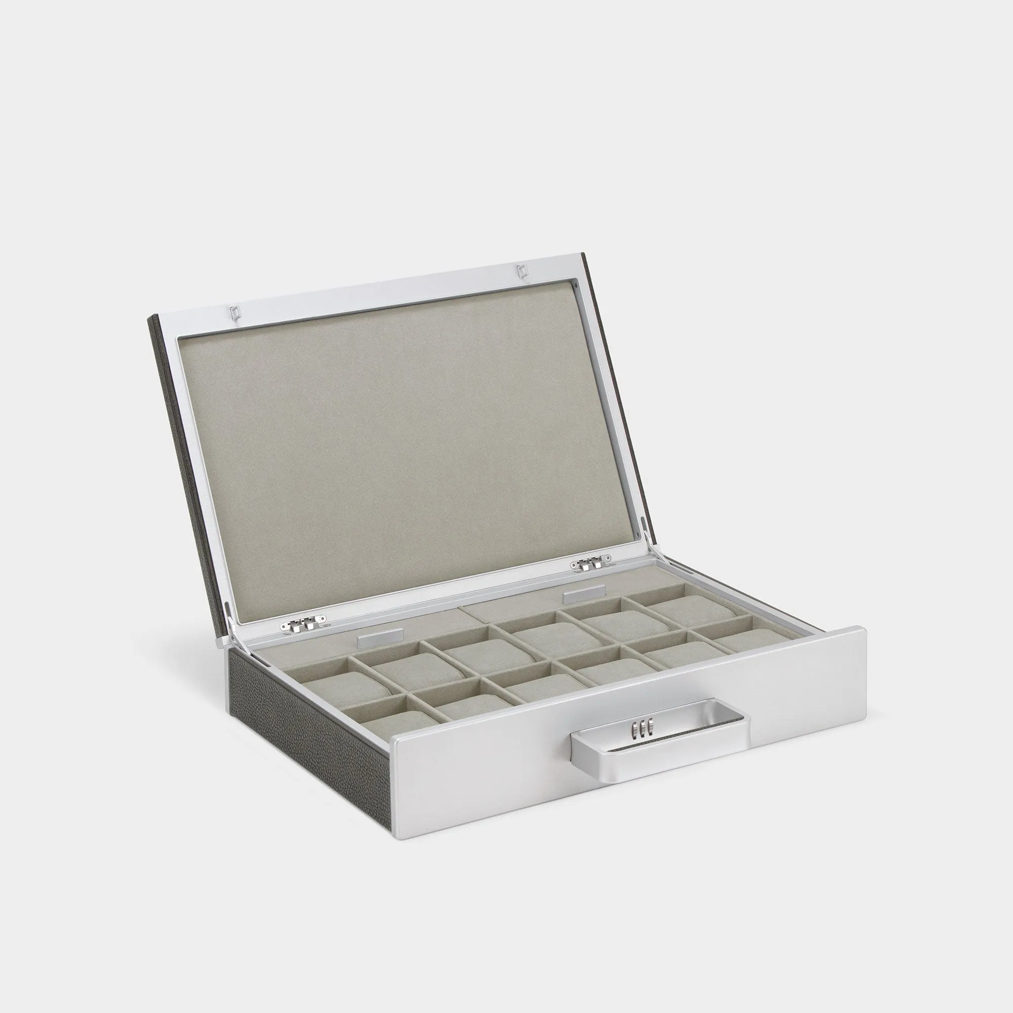 MACKENZIE 12 WATCH BRIEFCASE - GRAPHITE / GREY