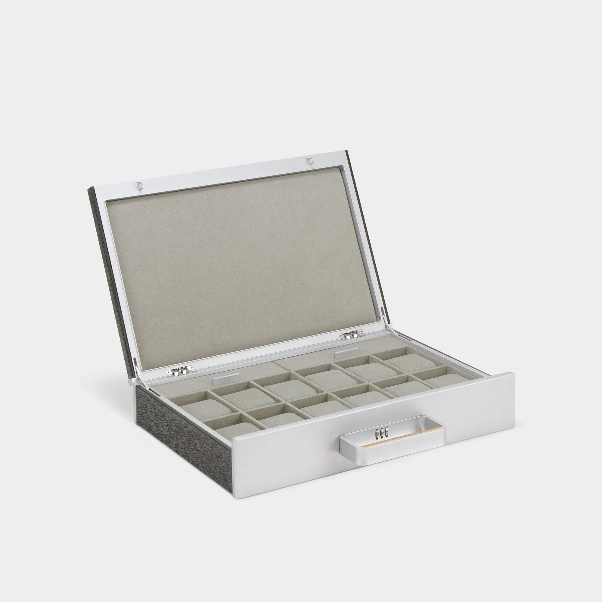 MACKENZIE 12 WATCH BRIEFCASE - GRAPHITE / GREY