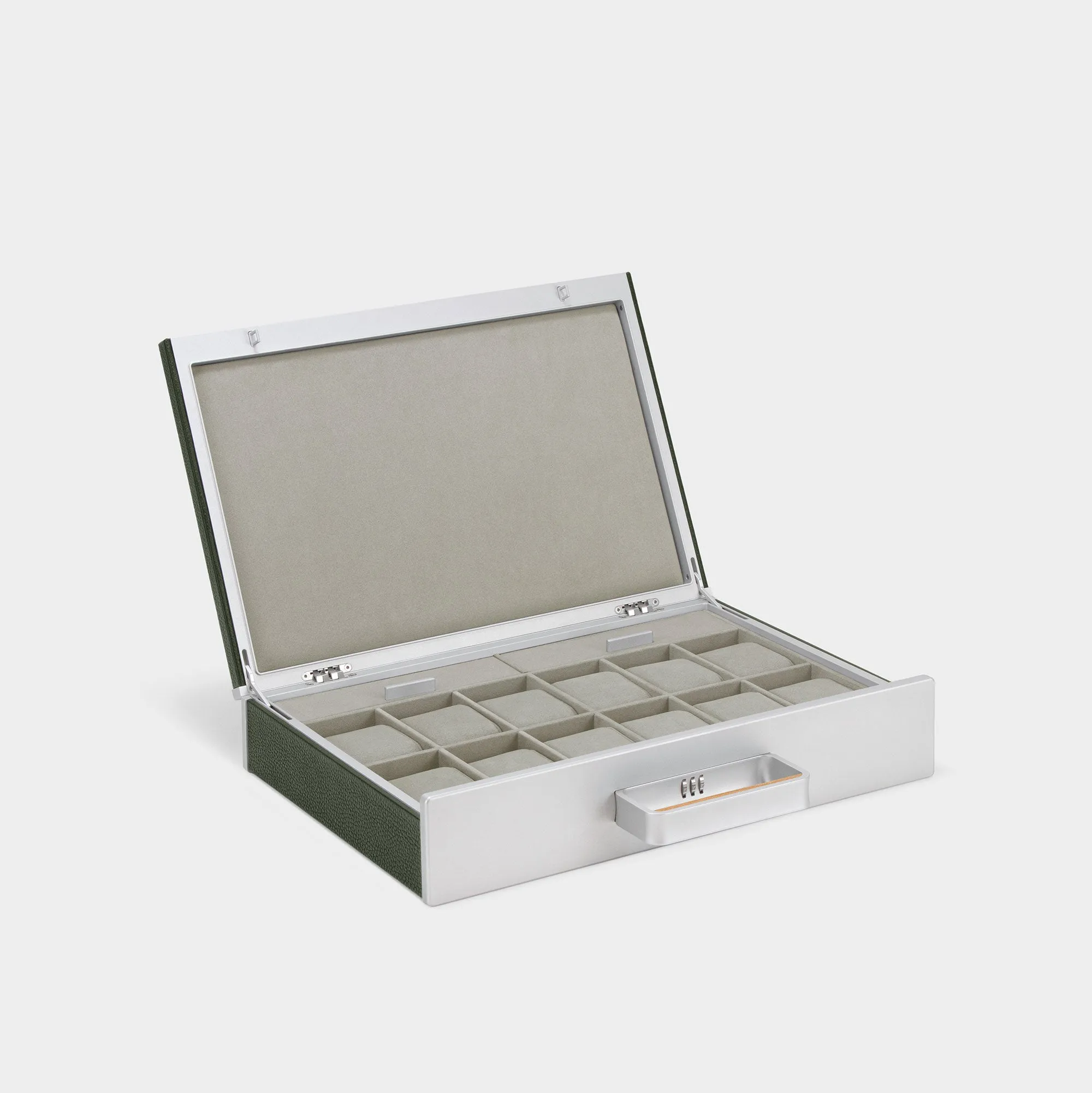 MACKENZIE 12 WATCH BRIEFCASE - KHAKI / GREY