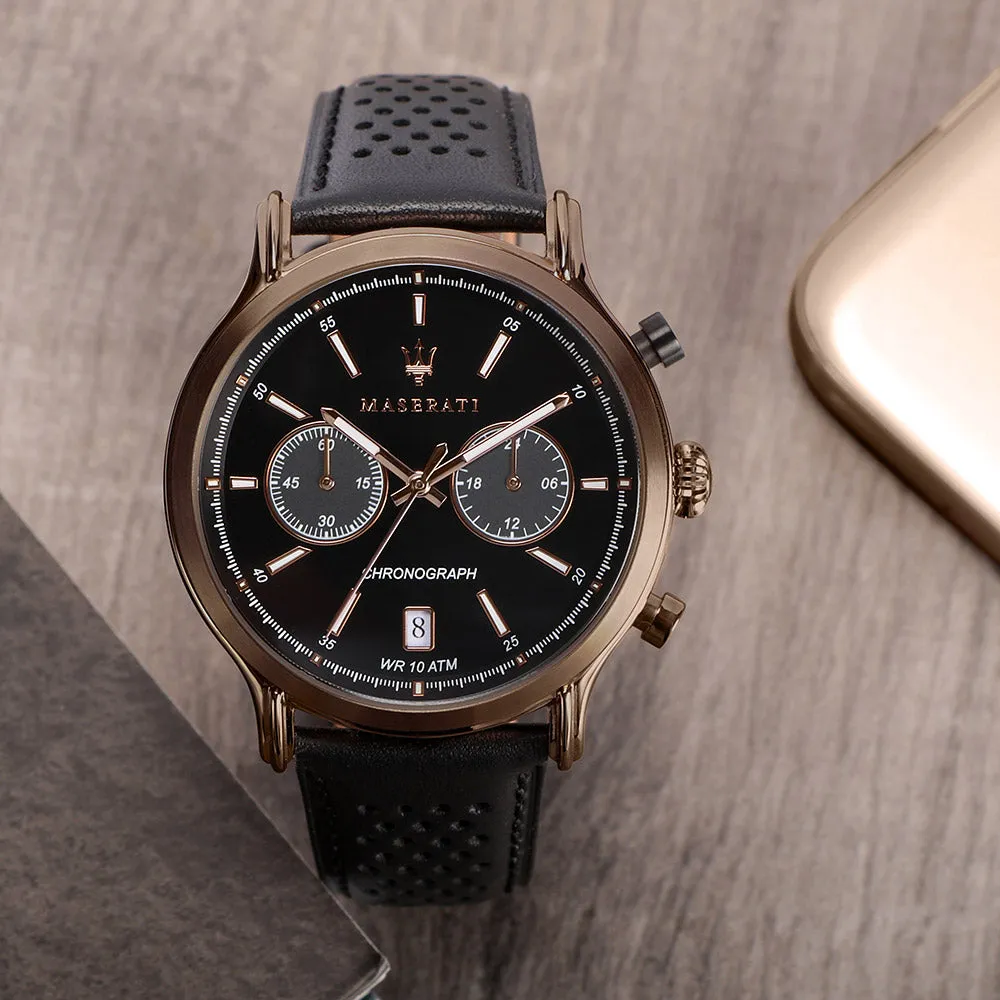 Maserati Epoca 42mm Black Leather Men's Watch - R8871638001