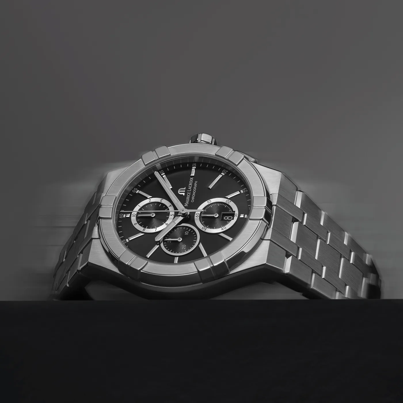 Maurice Lacroix AIKON Quartz Chronograph 42mm Black Men's Watch AI1118-SS002-330-1