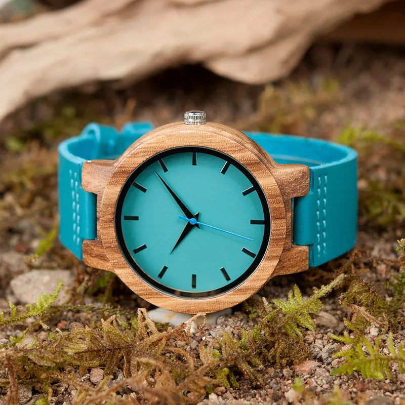 Maxamillion Leather Strap Wooden Watches