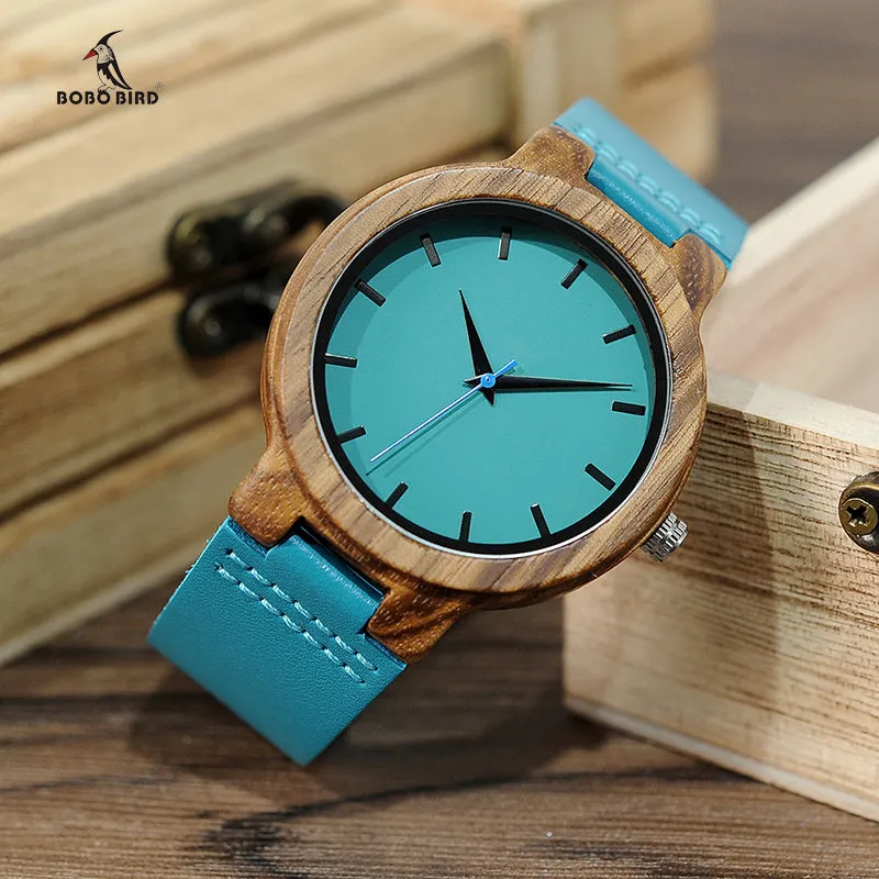 Maxamillion Leather Strap Wooden Watches