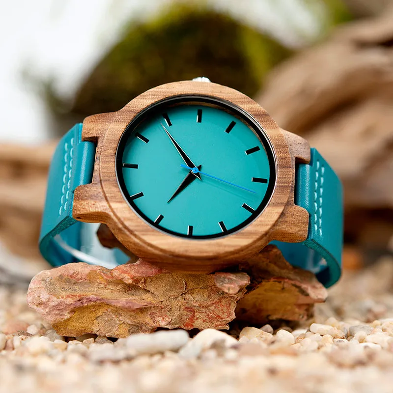 Maxamillion Leather Strap Wooden Watches