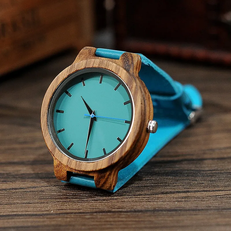 Maxamillion Leather Strap Wooden Watches