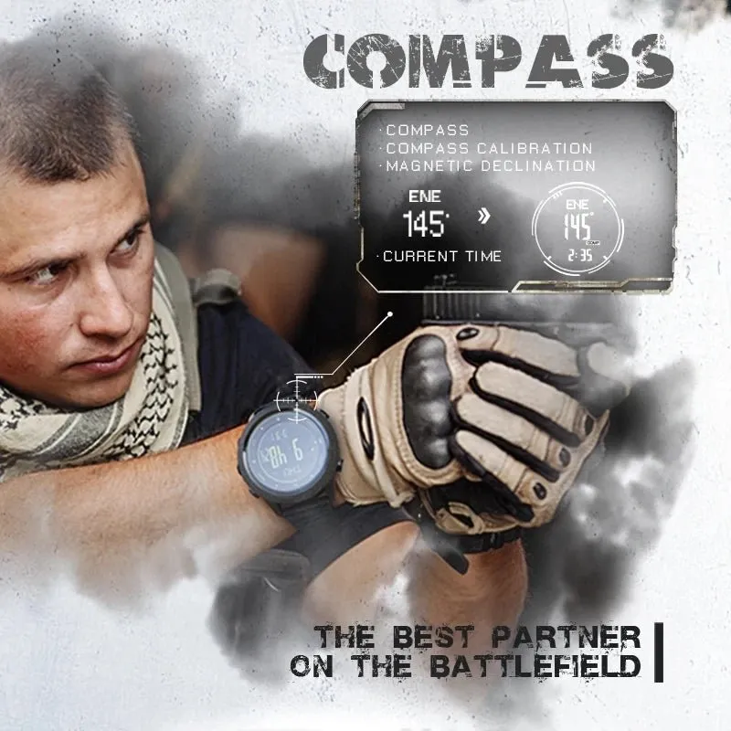 Men Digital Sports Watch Military 50M Waterproof, Altimeter, Barometer