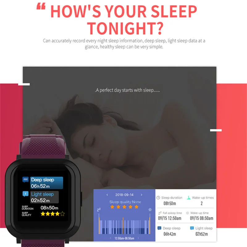 Men Smart Bracelet IP68 Waterproof Blood Pressure Fitness Pedometer Smartband Women Smart Band