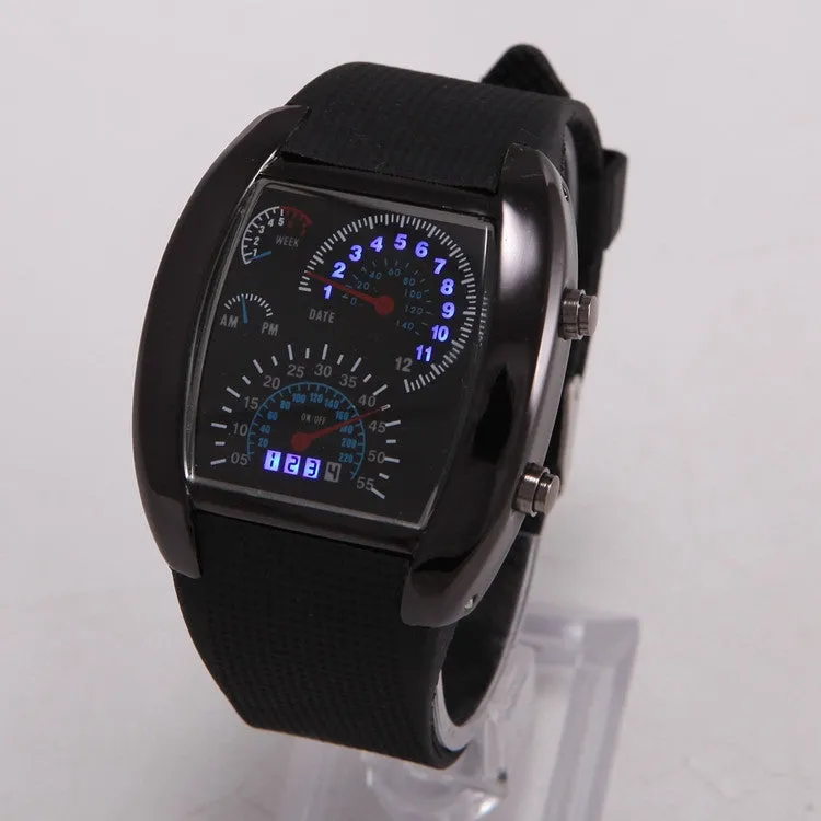 Men's Digital LED Watch Speedometer Style.