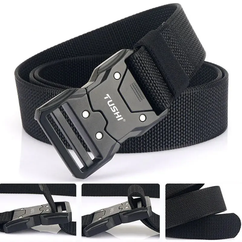 Men's Tactical Military Belt - Army Outdoor Hunting Multi-Function Combat Survival Marine Corps Nylon Belt
