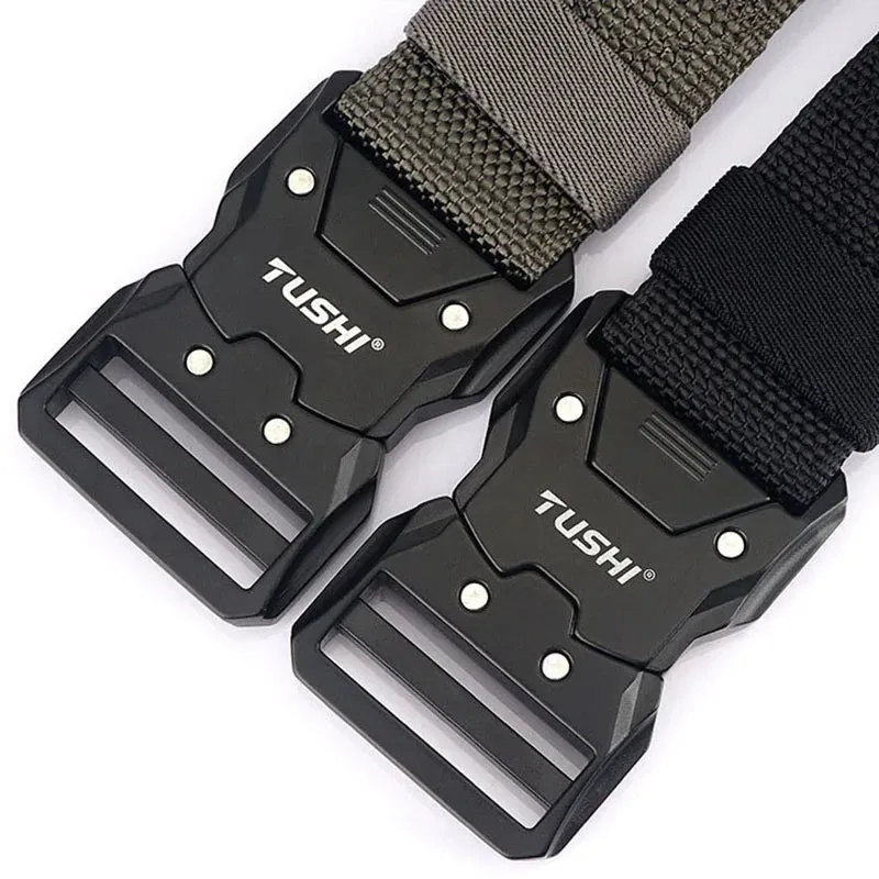 Men's Tactical Military Belt - Army Outdoor Hunting Multi-Function Combat Survival Marine Corps Nylon Belt